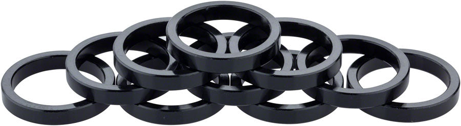 Problem Solvers Headset Stack Spacer - 25.4 5mm Aluminum Black Bag of 10 Headset Spacers Problem Solvers   