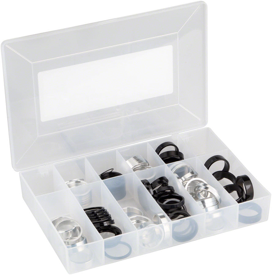 Wheels Manufacturing Aluminum Headset Spacer Kit - 1-1/8" Assorted 105pcs Silver Headset Spacers Wheels Manufacturing   
