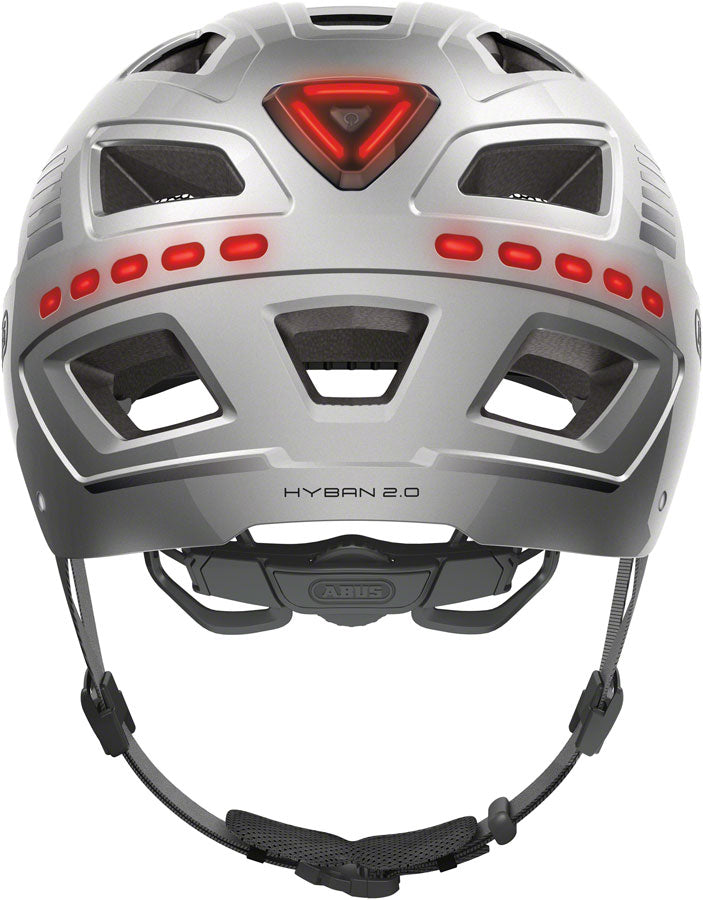 Abus Hyban 2.0 LED Helmet - Signal Silver X-Large Helmets Abus   