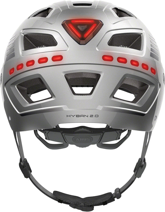 Abus Hyban 2.0 LED Helmet - Signal Silver Large Helmets Abus   