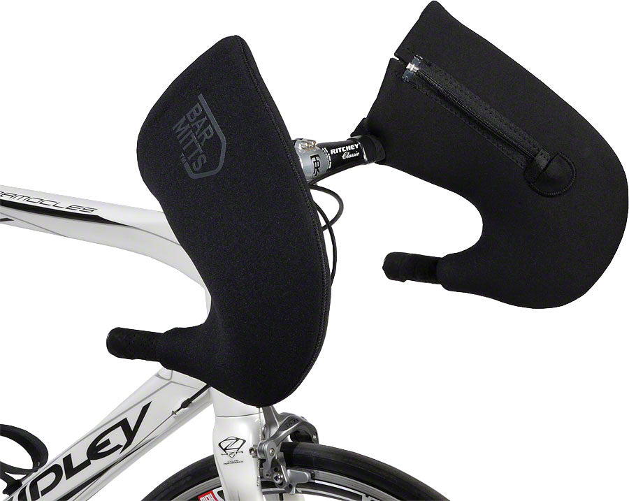 Bar Mitts Road Pogie Handlebar Mittens: Externally Routed Shimano LG Black Pogies Bar Mitts   