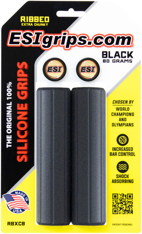 ESI Ribbed Extra Chunky Grips - Black Grips ESI   