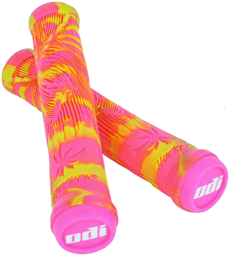 ODI Hucker Grips - Limited Edition Pink/Yellow Swirl Flangeless Grips ODI   