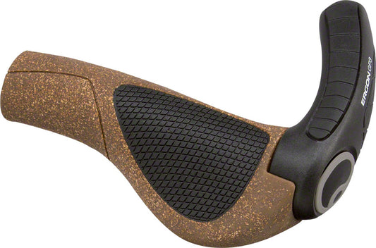 Ergon GP3 BioKork Grips - Lock-On Large Black/Tan Grips Ergon   