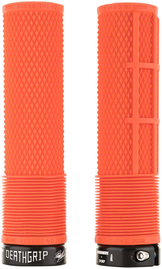 DMR DeathGrip Flangeless Grips - Thick Lock-On Orange Grips DMR   