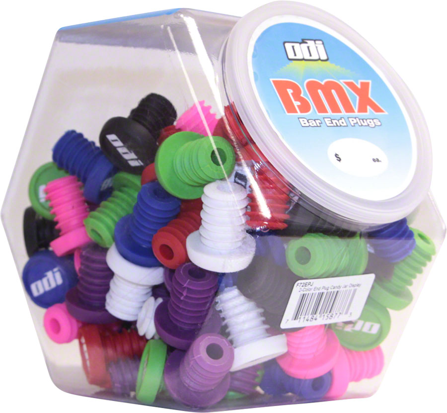 ODI Jar Of BMX End Plugs 50 Pair Various Colors Bars Ends & Plugs ODI   