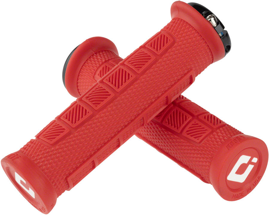 ODI Elite Pro Grips - Burnt Red Black Lock-On Grips ODI   