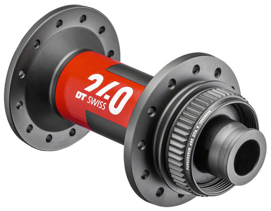 DT Swiss 240 Front Hub - 12 x 100mm Center-Lock Black/Red 24H Front Hub DT Swiss   
