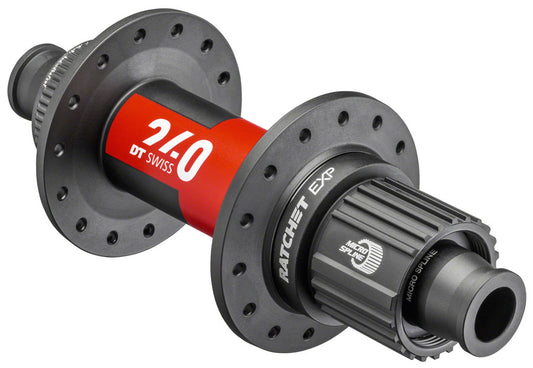 DT Swiss 240 EXP Rear Hub - 12 x 148mm Center-Lock Micro Spline BLK/Red 32H 36pt Rear Hub DT Swiss   