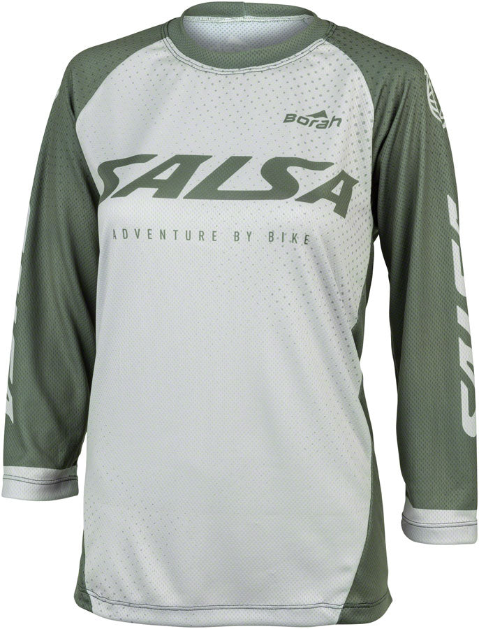 Salsa Womens Fleet 3/4 MTB Jersey - Medium Green White Jerseys Salsa   