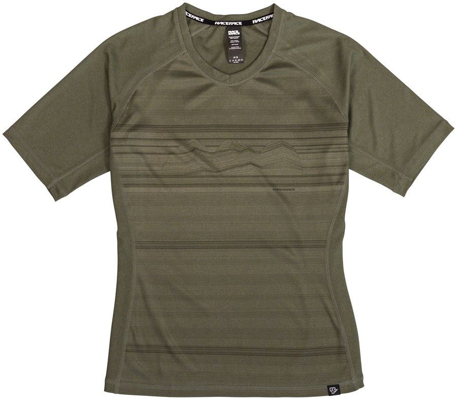 RaceFace Nimby Short Sleeve Jersey - Olive Womens Small Jerseys Race Face   