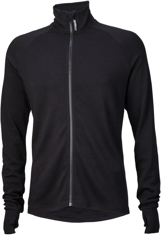 Surly Merino Wool Jersey - Black Long Sleeve Mens 2X-Large Jerseys Surly   