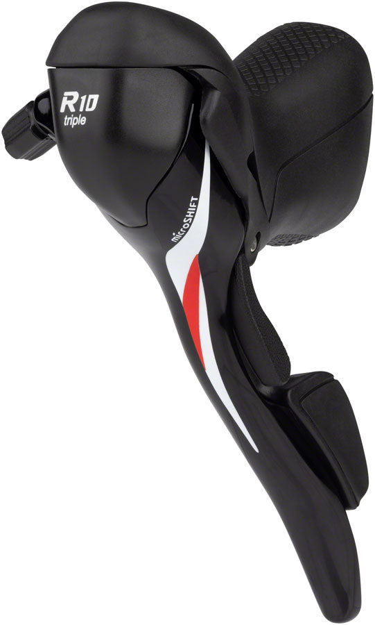 microSHIFT R10 Left Drop Bar Shift Lever - Triple Shimano Compatible Black Brake/Shift Lever - Drop Bar microSHIFT   