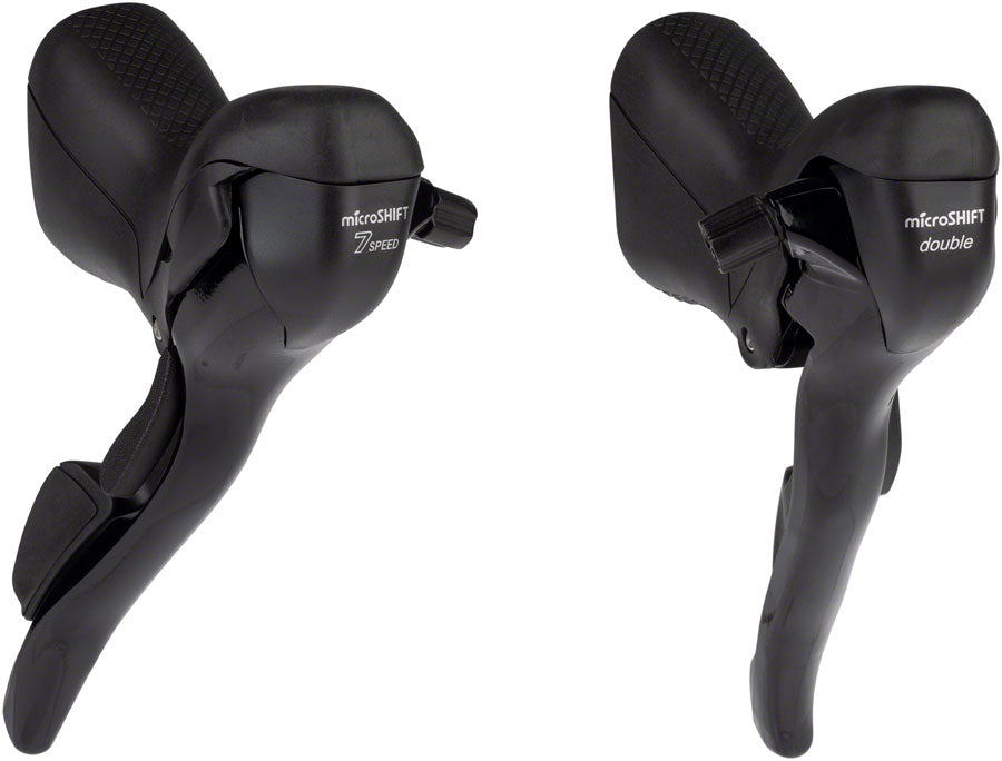 microSHIFT R7 Drop Bar Shift Lever Set - 2 x 7-Speed Shimano Compatible BLK Brake/Shift Lever - Drop Bar microSHIFT   
