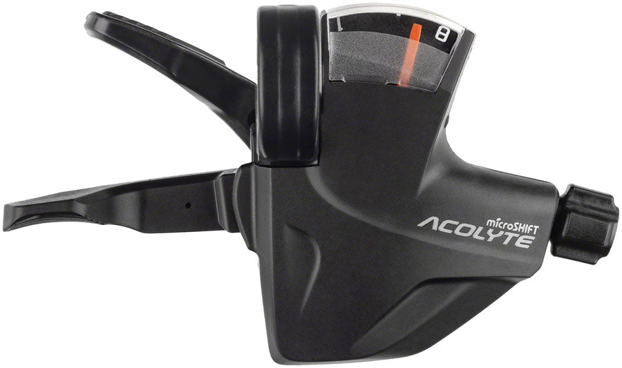 microSHIFT Acolyte Quick Trigger Pro Right Shifter - 1x8 Speed Gear Indicator BLK Acolyte Compatible Only Shifters microSHIFT   