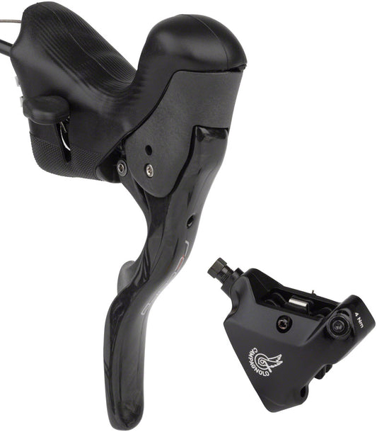 Campagnolo Record Ergopower Hydraulic Brake/Shift Lever Disc Caliper - Left/Front 12-Speed 160mm Flat Mount Caliper BLK Hydraulic Brake/Shift Lever Drop Bar Campagnolo   