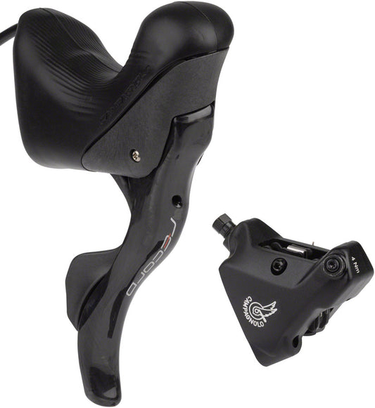 Campagnolo Record Ergopower Hydraulic Brake/Shift Lever Disc Caliper - Right/Rear 12-Speed 140mm Flat Mount Caliper BLK Hydraulic Brake/Shift Lever Drop Bar Campagnolo   
