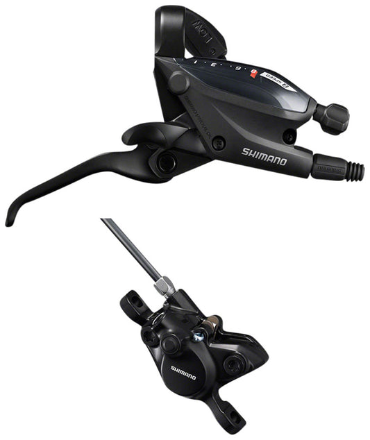 Shimano ST-EF505 EZ Fire Plus Shift/Brake Lever BR-MT200 Disc Brake Caliper - Right/Rear 8-Speed 2-Piston BLK Brake/Shift Lever - Flat Bar Shimano   