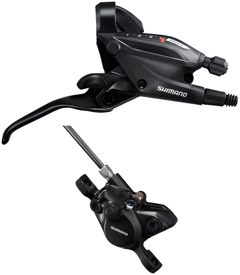 Shimano ST-EF505 EZ Fire Plus Shift/Brake Lever BR-MT200 Disc Brake Caliper - Right/Rear 7-Speed 2-Piston BLK Brake/Shift Lever - Flat Bar Shimano   