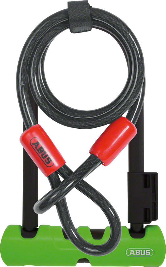 Abus Ultra 410 U-Lock - 3.9 x 7" Keyed BLK/Green Includes Cobra cable bracket U-Lock Abus   