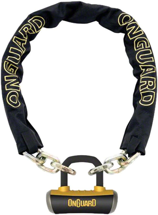 OnGuard Mastiff Chain Lock with Keys: 3.7 x 10mm Black/Yellow Chain Locks OnGuard   