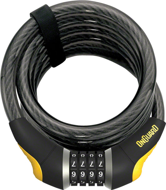 OnGuard Doberman Combo Cable Lock: 6 x 15mm Gray/Black/Yellow Cable Locks OnGuard   