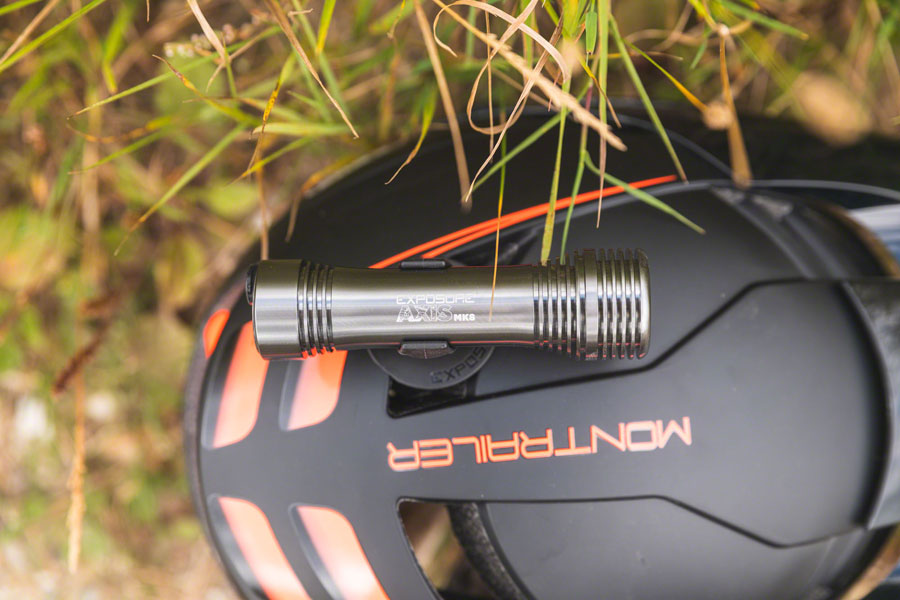 Exposure Axis Mk9 Headlight - 1300 Lumens With Helmet And Handlebar Mount TAP Technology Gun Metal BLK Lights Exposure Lights   