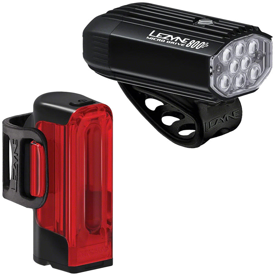 Lezyne MicroDrive 800+ / Strip Drive 300+ Headlight and Taillight Set Black Lights Lezyne   