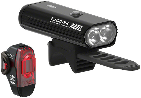 Lezyne Connect Smart 1000XL Headlight and KTV Pro Smart Taillight Set: Black Lights Lezyne   