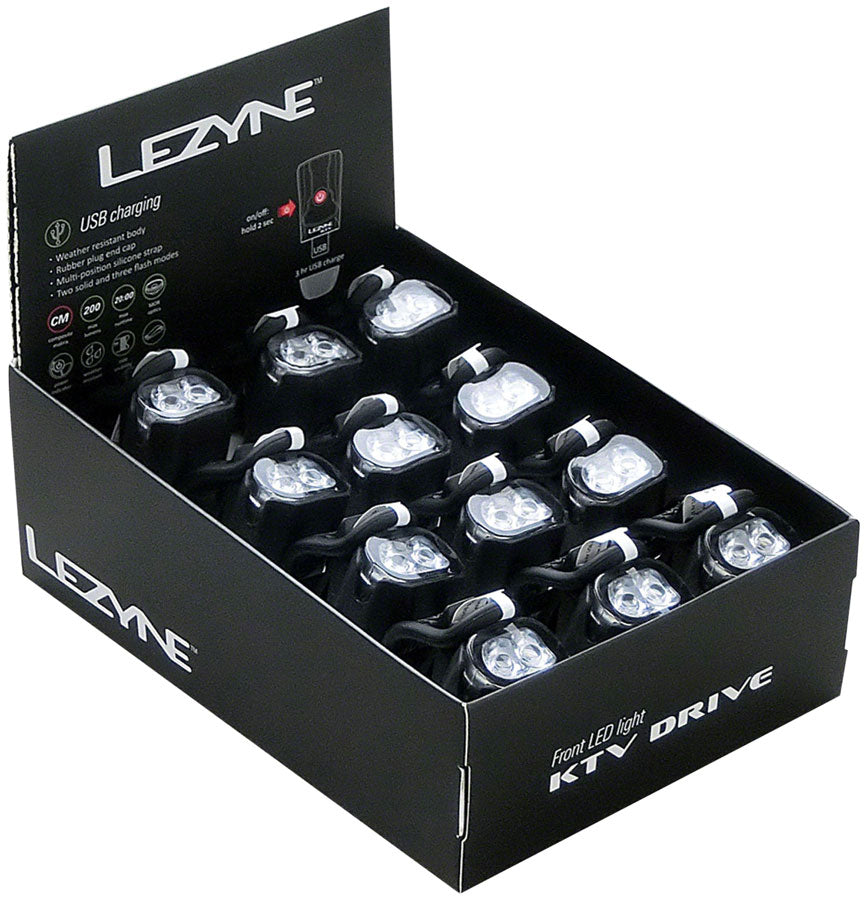 Lezyne LED KTV Headlight: Box 12 Black Lights Lezyne   