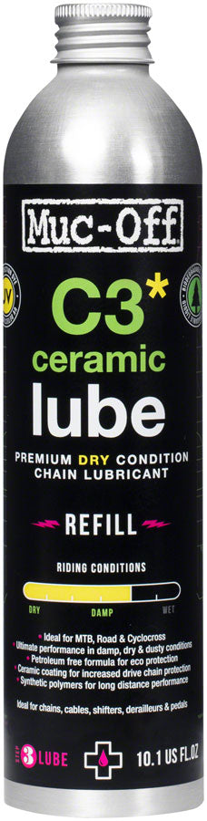 Muc-Off C3 Dry Ceramic Bike Chain Lube - 300ml Aluminum Refill Bottle Degreaser / Cleaner Muc-Off   