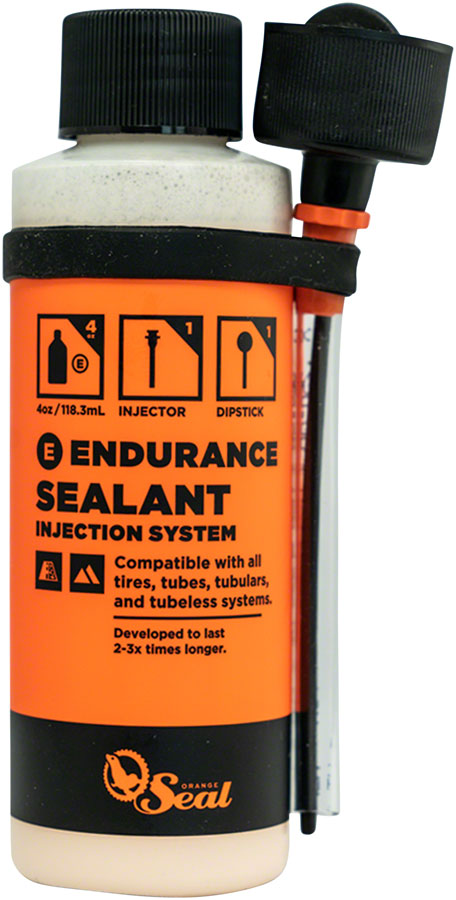 Orange Seal Endurance Tubeless Tire Sealant with Twist Lock Applicator - 4oz Tubeless Sealants Orange Seal   