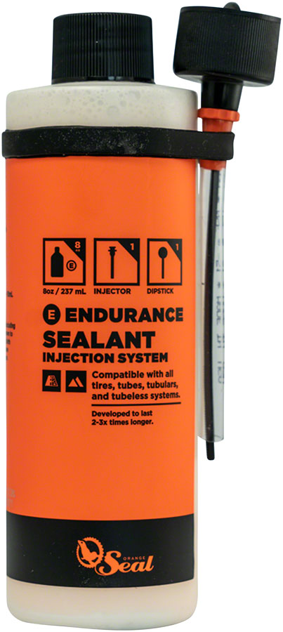 Orange Seal Endurance Tubeless Tire Sealant with Twist Lock Applicator - 8oz Tubeless Sealants Orange Seal   