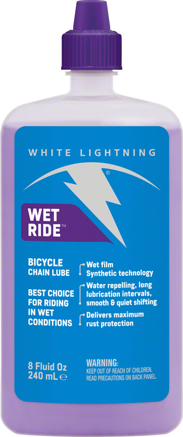 White Lightning Wet Ride Bike Chain Lube - 8oz Drip Degreaser / Cleaner White Lightning   