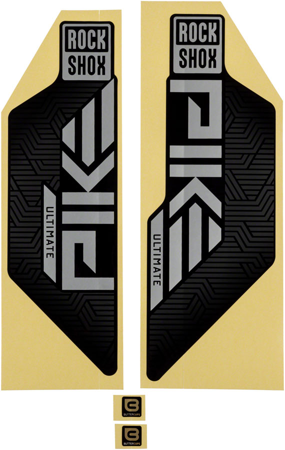 RockShox Fork Decal Kit - Pike Ultimate 27.5"/29" Matte Silver Foil For Gloss BLK 2023+ Sticker/Decal RockShox   