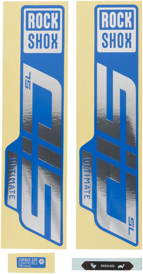 Rockshox Fork Decal Kit - SID SL Ultimate 27.5"/29" Gloss Polar Foil/Blue Sticker/Decal RockShox   
