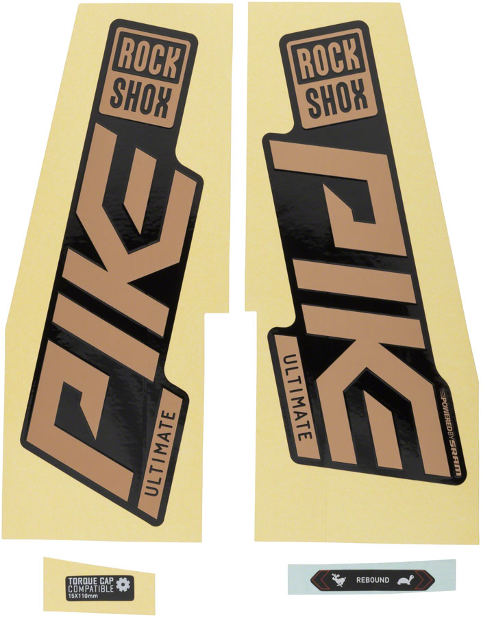 Rockshox Fork Decal Kit - Pike Ultimate 27.5"/29" Matte Copper Foil/High Gloss BLK Sticker/Decal RockShox   