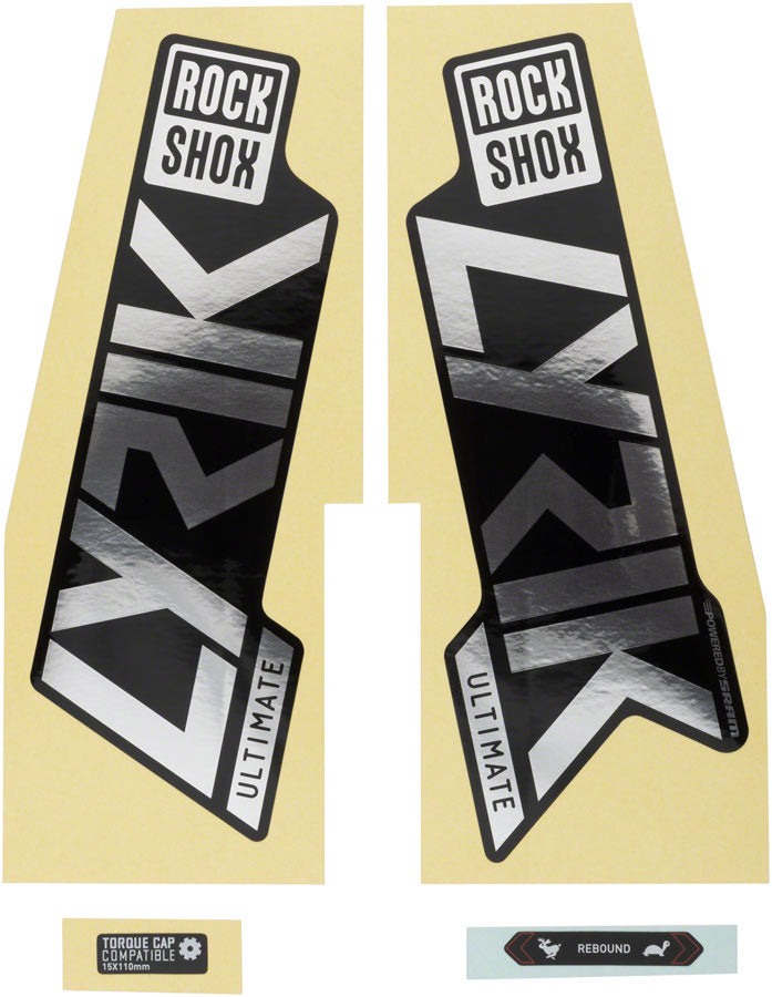 Rockshox Fork Decal Kit - Lyrik Ultimate 27.5"/29" Gloss Polar Foil/High Gloss BLK Sticker/Decal RockShox   