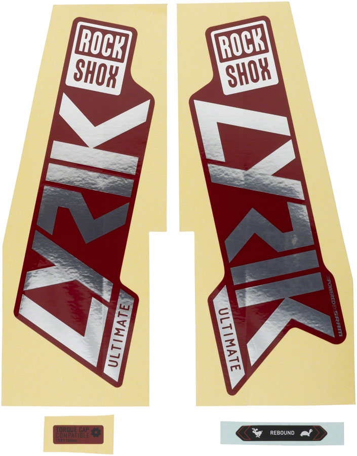 Rockshox Fork Decal Kit - Lyrik Ultimate 27.5"/29" Gloss Polar Foil/Red Sticker/Decal RockShox   