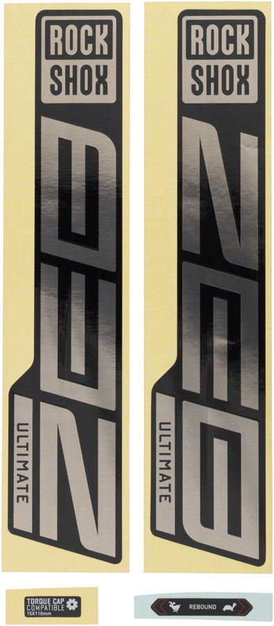 RockShox Fork Decal Kit - ZEB Ultimate 27/29" Gloss Polar Foil/High Gloss BLK Sticker/Decal RockShox   