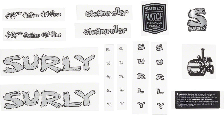Surly Steamroller Decal Set - Silver - MA1240