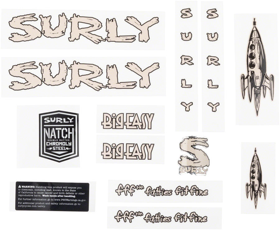 Surly Big Easy Frame Decal Set - Tan Sticker/Decal Surly   