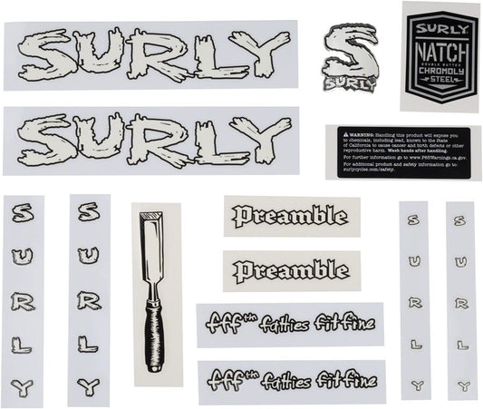 Surly Preamble Decal Set - White Sticker/Decal Surly   