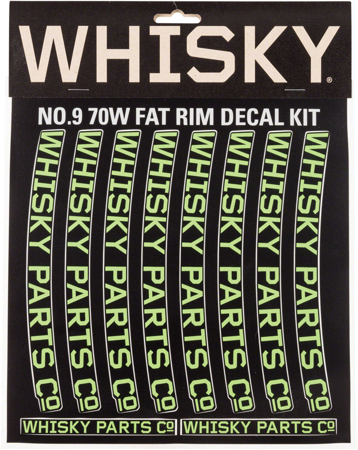 WHISKY 70w Rim Decal Kit for 2 Rims Lime Green Rim Part Whisky Parts Co.   