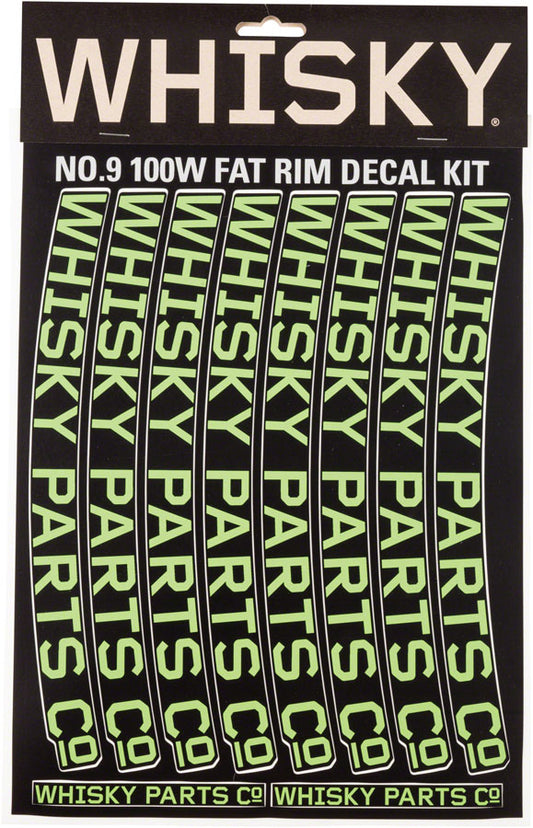 WHISKY 100w Rim Decal Kit for 2 Rims Lime Green Rim Part Whisky Parts Co.   