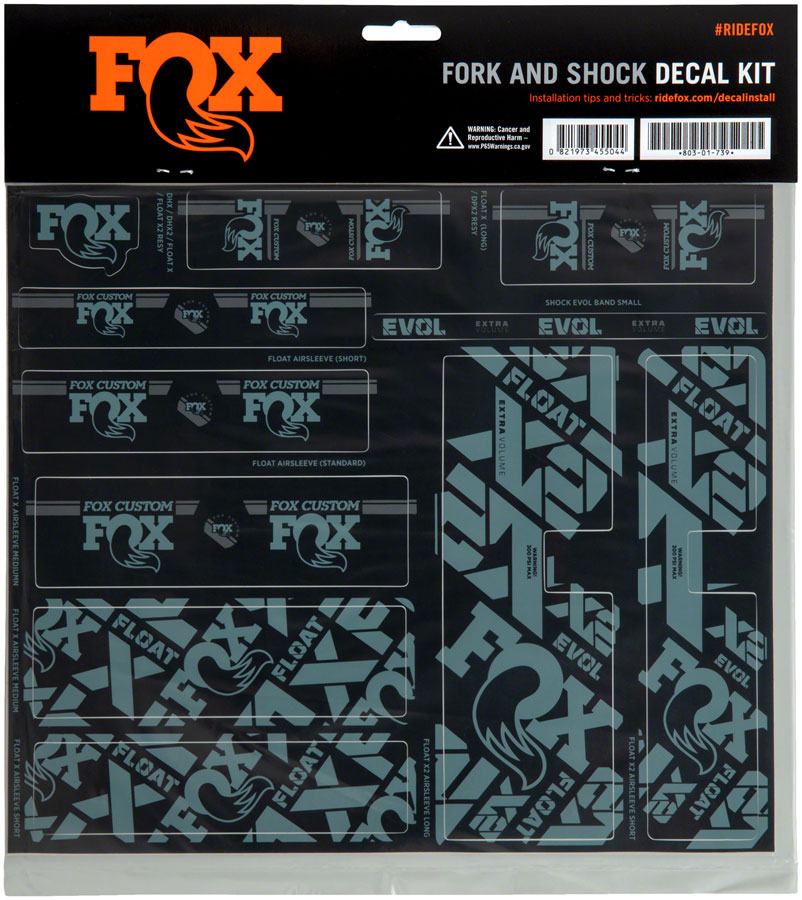 FOX Fork and Shock Decal Kit - Storm Blue Sticker/Decal Fox Shox   