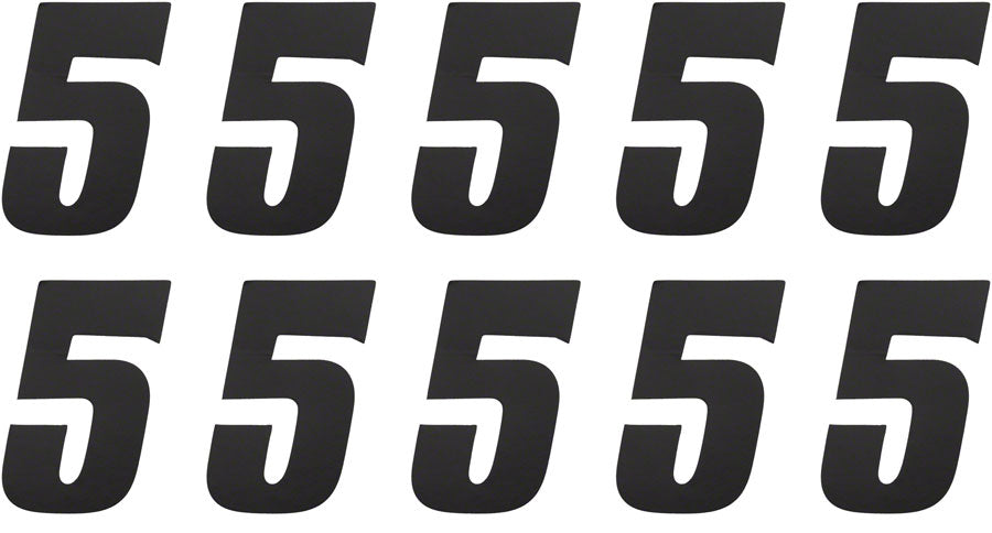 Tangent # 5 Side Plate Numbers - 10/Pack Black Number Plates Tangent Products   