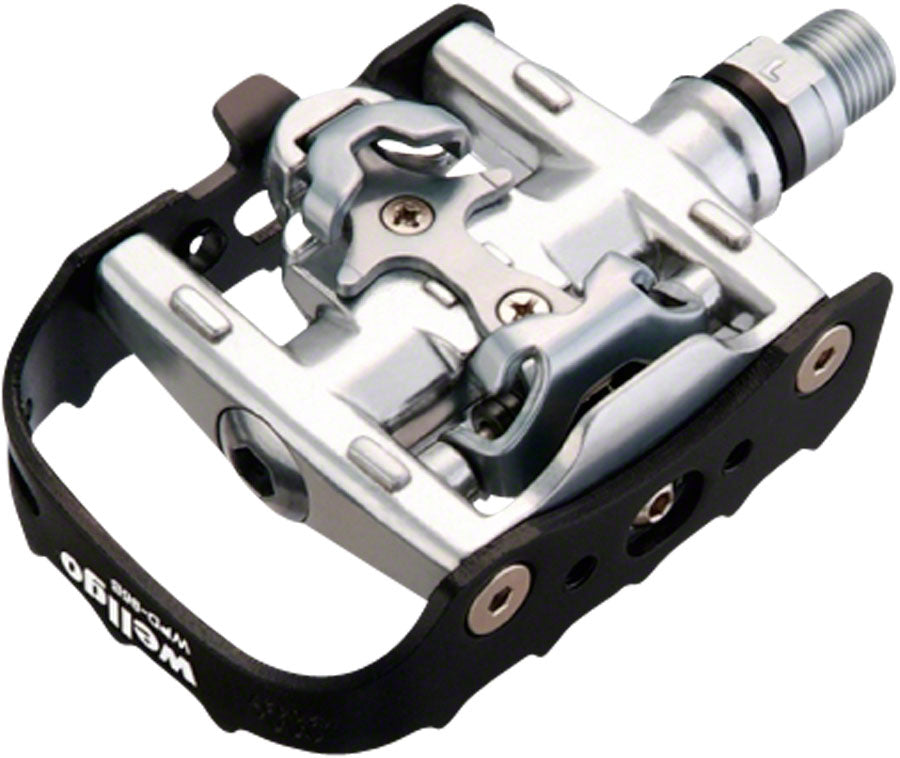 Wellgo WPD-95B Pedals - Single Side Clipless Platform Aluminum 9/16" BLK/Silver Pedals Wellgo   