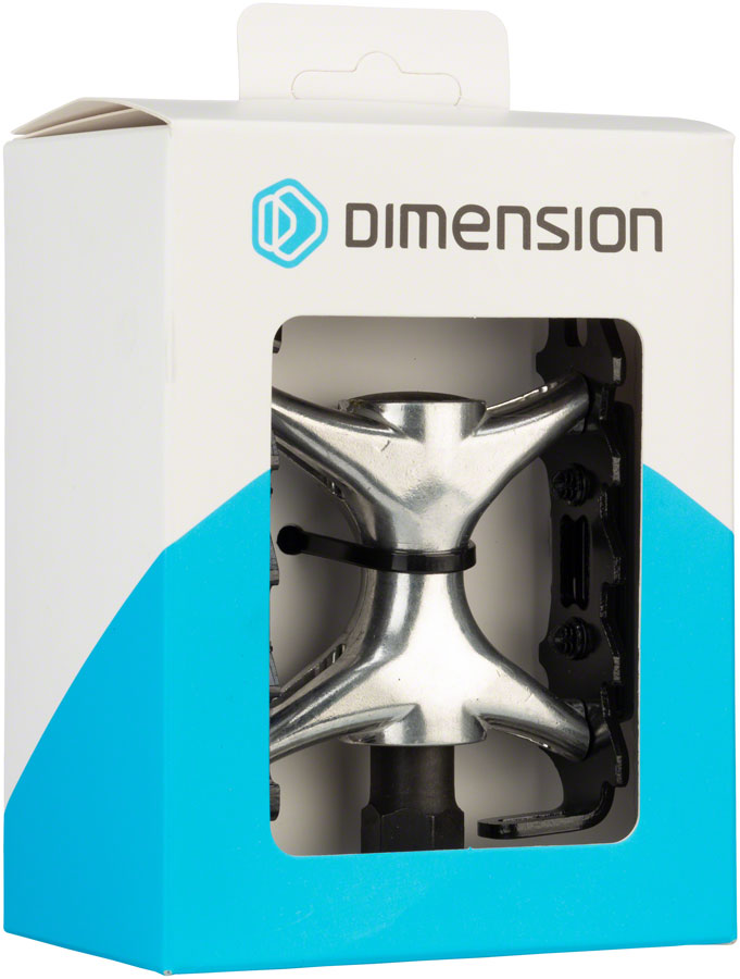 Dimension Mountain Compe Pedals - Platform Aluminum 9/16" Black/Silver Pedals Dimension   