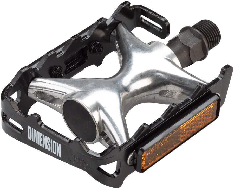 Dimension Mountain Compe Pedals - Platform Aluminum 9/16" Black/Silver Pedals Dimension   